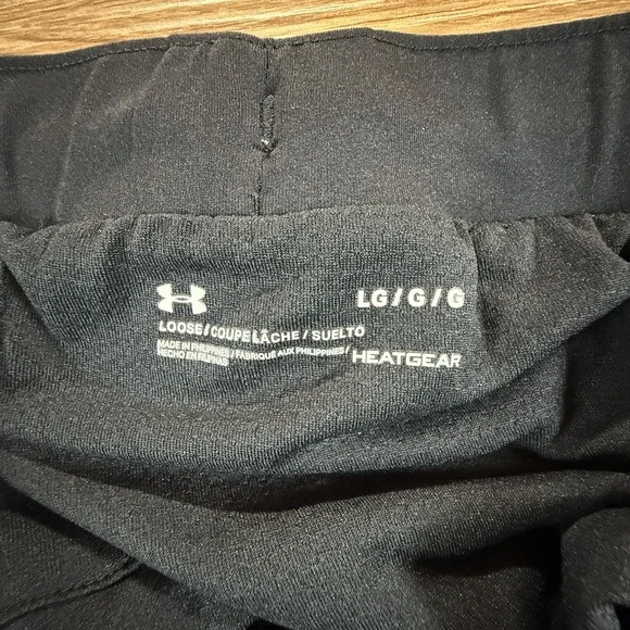 Under Armour Shorts Women's Large Black HeatGear Running Athletic 3" Athleisure - Picture 2 of 7